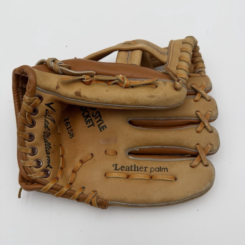 Vintage 1960s Ted Williams Baseball Glove Sears Roebuck Left 10in leather palm